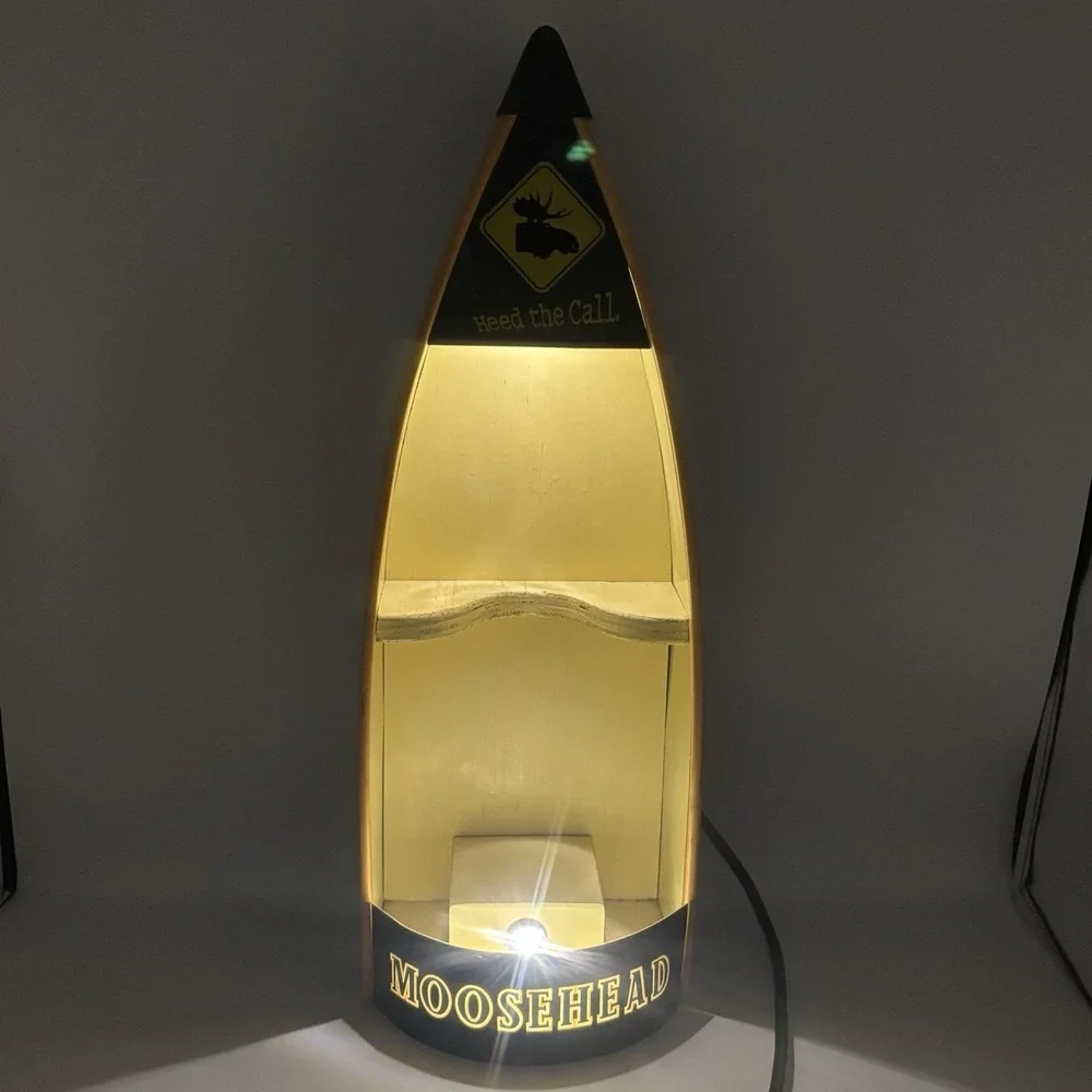 Moose‎ Head Promotional Beer Canoe Lighted Display Shelf